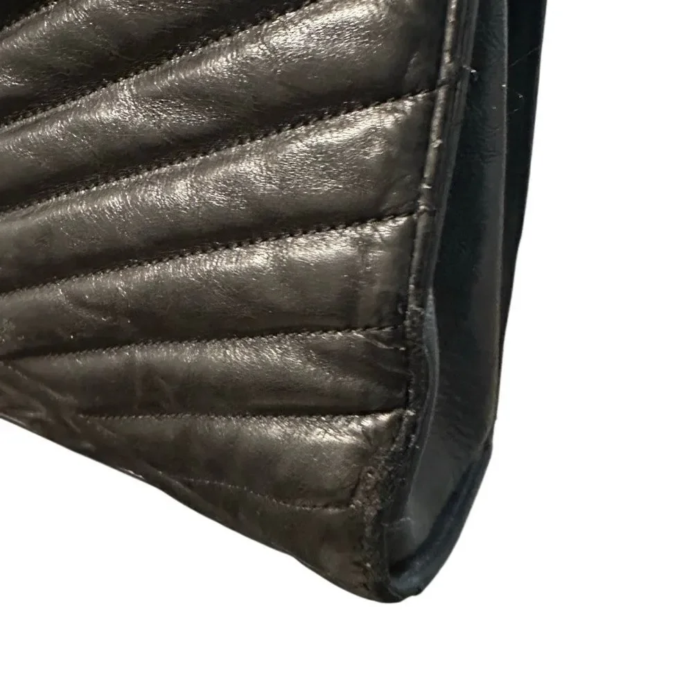CHANEL Black Quilted Tote with Gold Chain